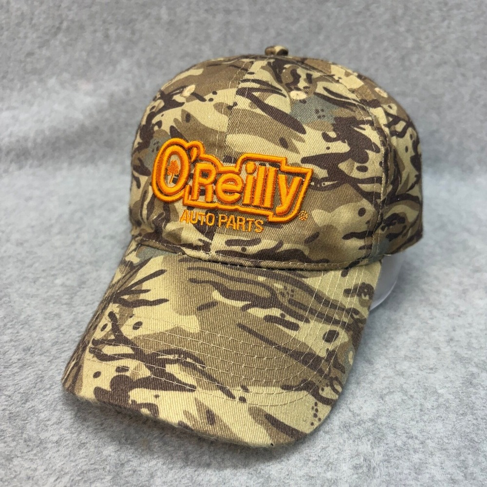 O'Reilly Auto Parts Tiger Stripe Camo OSFA Brown Embroidered Logo Hat
